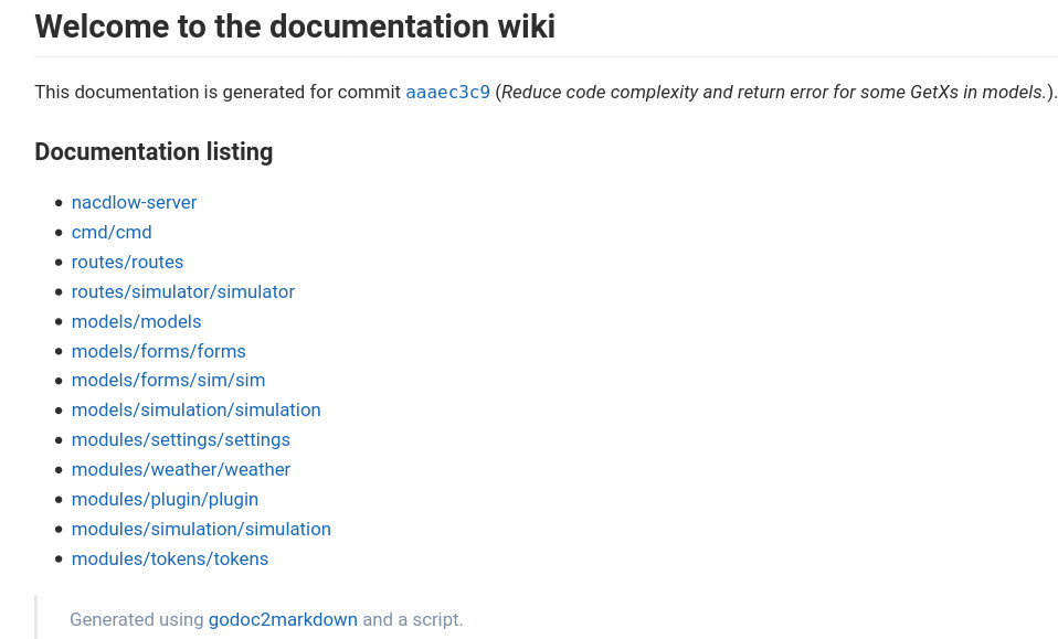 a screenshot of the generated documentation